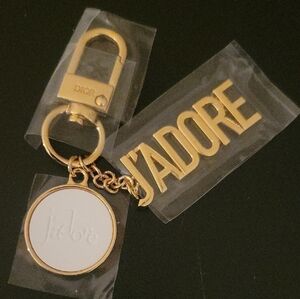 Dior J'adore Gold and White Keychain